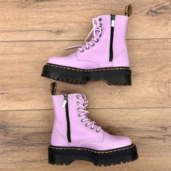 Dr. Doc Martens Jadon III Women's Size 7 Lilac Leather Zip Platform Combat Boots - Picture 8 of 10